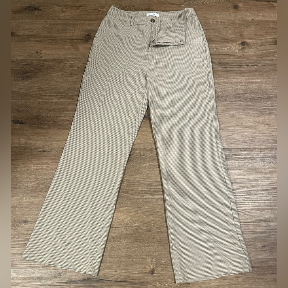 Brown Checkered Mod Ref Pants - Size S